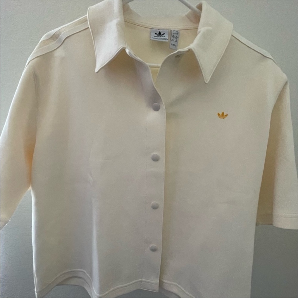 Adidas Off-White Button-Up Polo - Picture 6 of 7